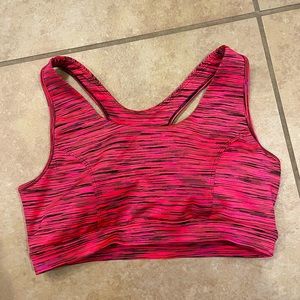 Tek Gear Sports Bra Racerback Sz Large, Medium Support, Pink Space dye